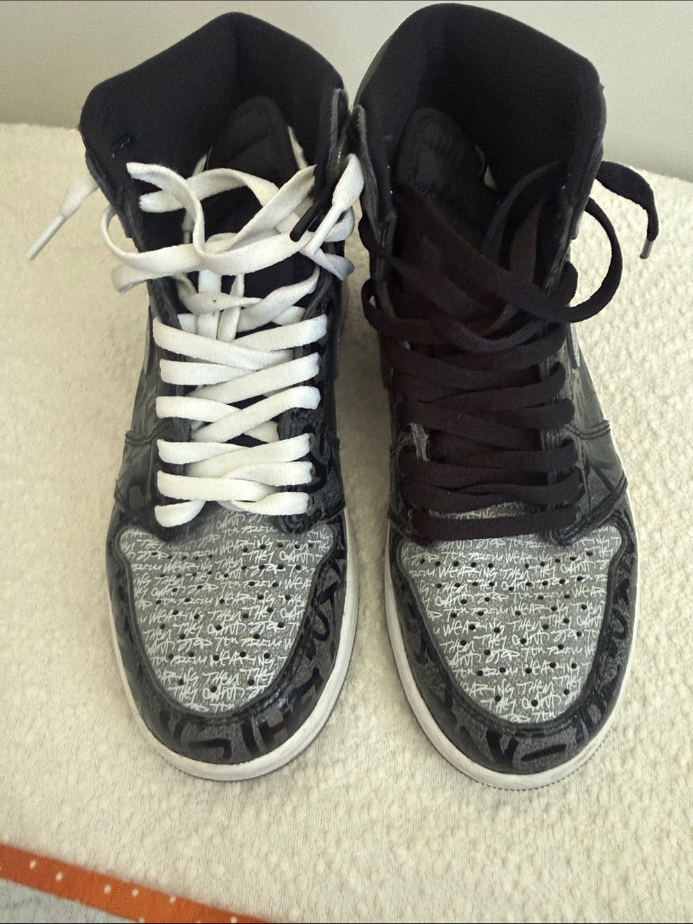 Jordan Men's High-Top Sneakers in Black, Gray, White - Picture 2 of 6